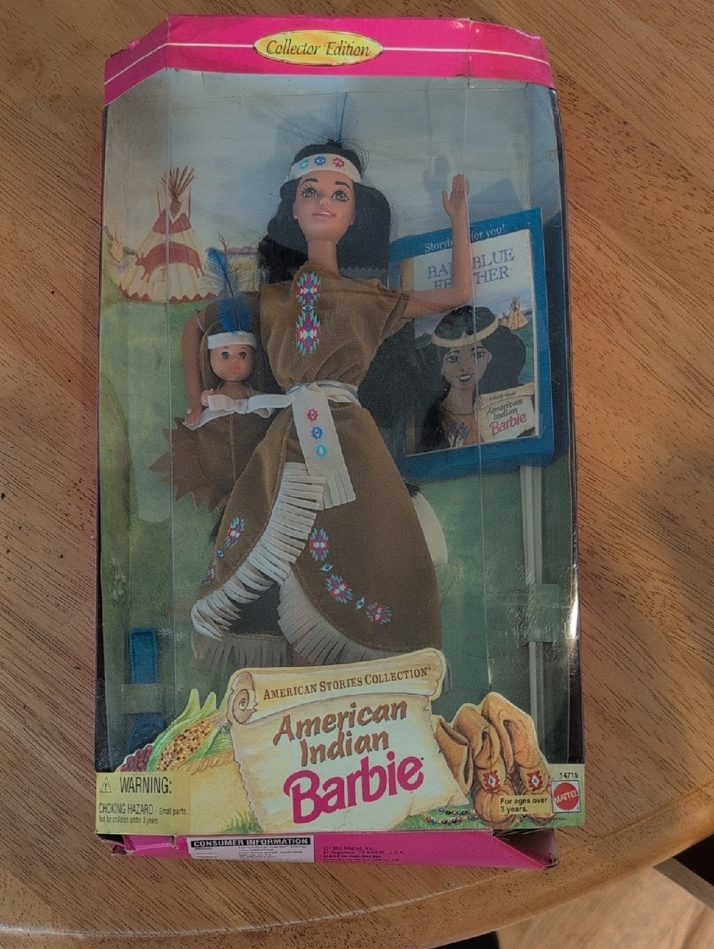 Mattel American Indian Barbie in Brown with Blue Accents